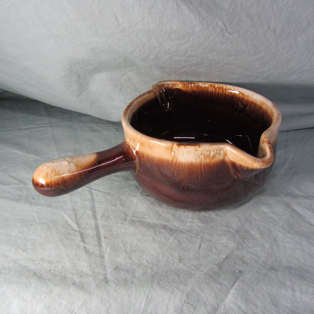18 oz Mccoy 1428 drip gravy server brown vintage (w2614)